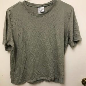 olive green divided T-shirt